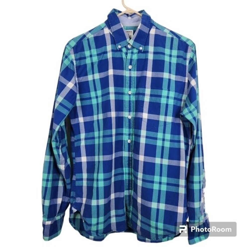 Bonobos Men's Blue Flannel Print Slim Fit Long Sleeve Shirt Size Medium